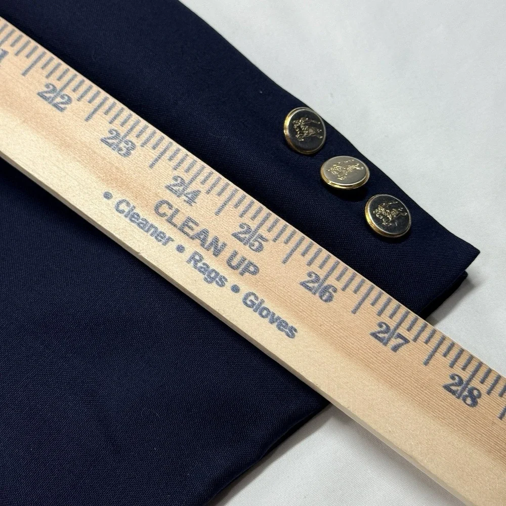 Vintage Burberry London Men's Navy Wool Blazer Jacket 44XL Gold Buttons USA